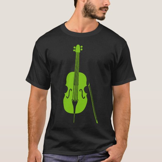 Contrabas - Martiaans groen T-shirt (Voorkant)