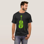 Contrabas - Martiaans groen T-shirt (Voorkant volledig)