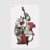 Contrabas-speler Golfhanddoek (Voorkant)
