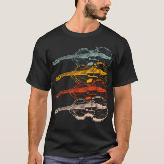 Contrabas Speler Retro Contrabassist Dubbel T-shirt