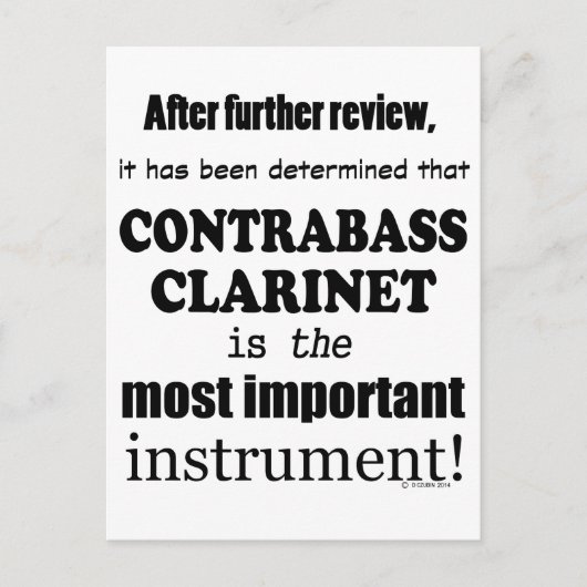 Contrabass Clarinet Belangrijkste instrument Briefkaart (Voorkant)