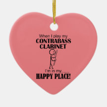 Contrabass Clarinet Happy Place Ceramic Ornament