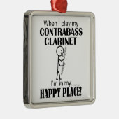 Contrabass Clarinet Happy Place Metalen Ornament (Rechts)