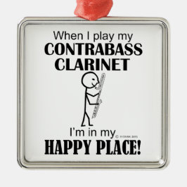 Contrabass Clarinet Happy Place Metalen Ornament