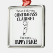 Contrabass Clarinet Happy Place Metalen Ornament (Links)