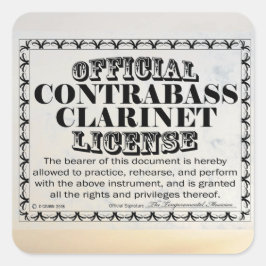 Contrabass Clarinet License Square Sticker