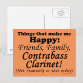 Contrabass Clarinet maakt me gelukkig Briefkaart (Voorkant / Achterkant)