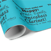 Contrabass Clarinet maakt me gelukkig Cadeaupapier (Rol Hoek)