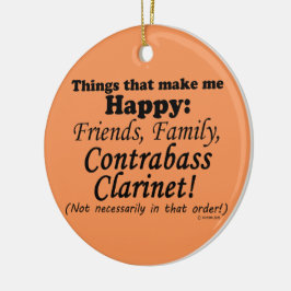 Contrabass Clarinet maakt me gelukkig Keramisch Ornament