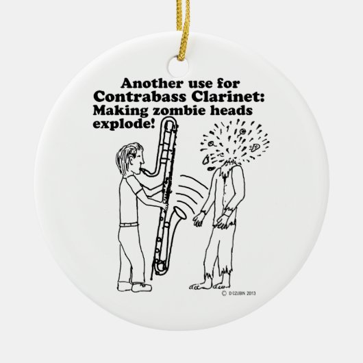 Contrabass Clarinet maakt Zombies explode Keramisch Ornament (Voorkant)