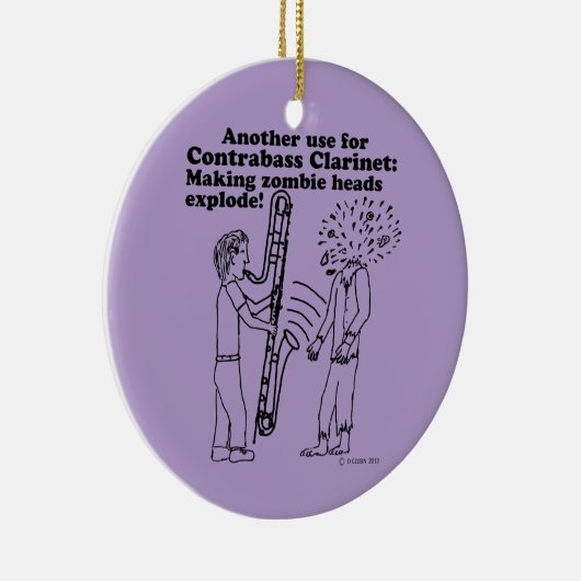Contrabass Clarinet maakt Zombies explode Keramisch Ornament (Rechts)