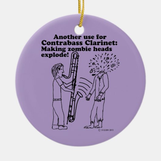 Contrabass Clarinet maakt Zombies explode Keramisch Ornament (Voorkant)