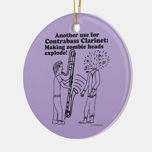 Contrabass Clarinet maakt Zombies explode Keramisch Ornament (Links)