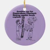 Contrabass Clarinet maakt Zombies explode Keramisch Ornament (Achterkant)