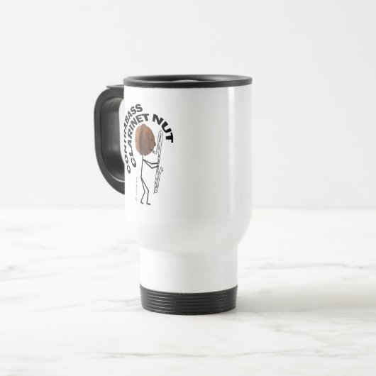 Contrabass Clarinet Nut Travel Mug Reisbeker (Voorkant links)