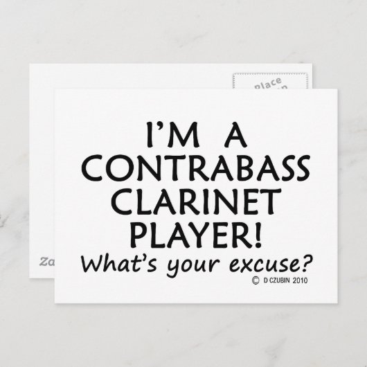 Contrabass Clarinet Player Excuseer Briefkaart (Voorkant / Achterkant)