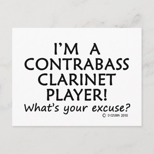 Contrabass Clarinet Player Excuseer Briefkaart (Voorkant)