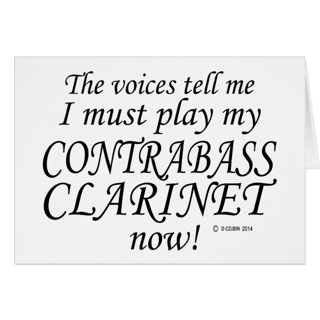 Contrabass Clarinet Voices zegt dat hij moet spele (Voorkant Horizontaal)