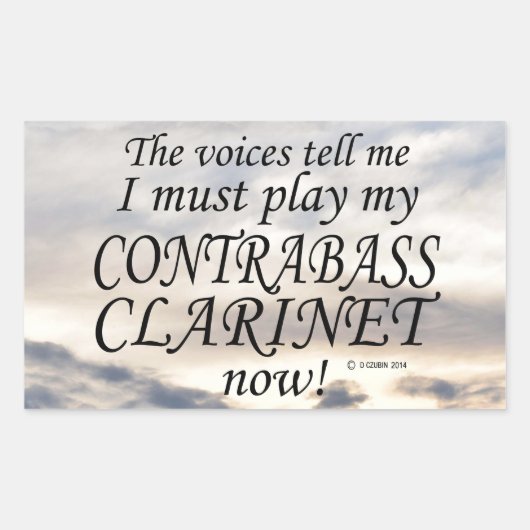 Contrabass Clarinet Voices zegt dat hij rechthoeki Rechthoekige Sticker (Voorkant)