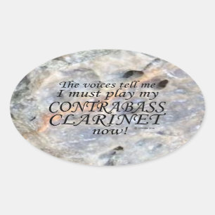 Contrabass Clarinet Voices zegt dat ze ovaal moete Ovale Sticker