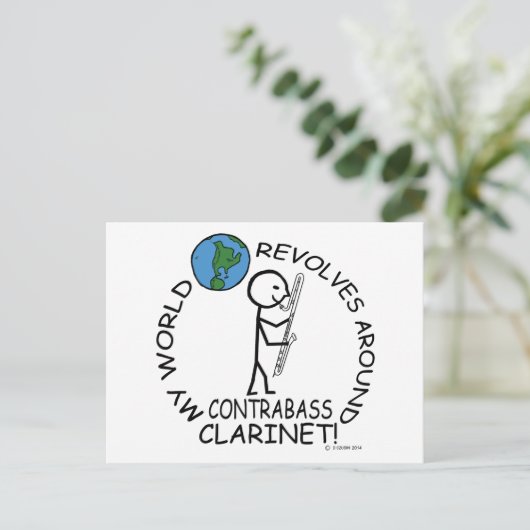 Contrabass Clarinet - Wereld revolt rond Briefkaart (Staand voorkant)
