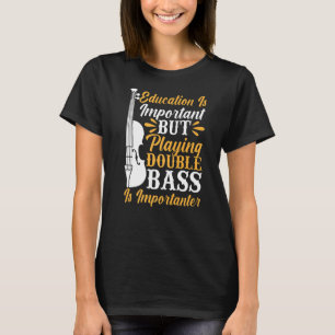 Contrabassist die dubbele bas speelt contrabassist t-shirt