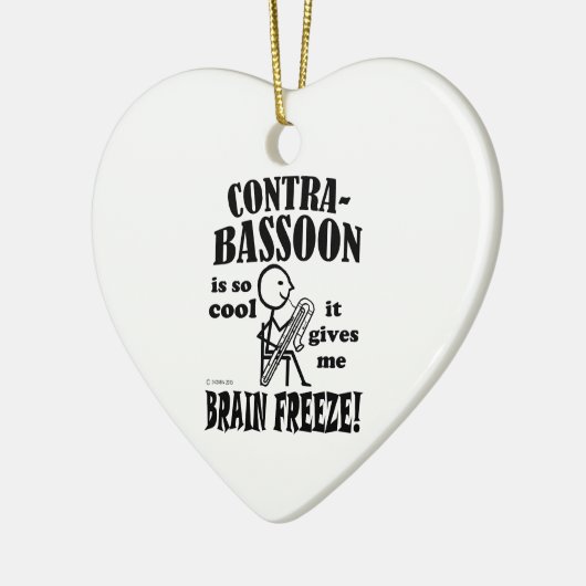 Contrabasson, hersenbevriezing keramisch ornament (Links)