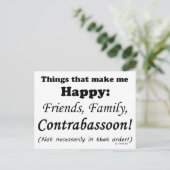 Contrabasson maakt me gelukkig briefkaart (Staand voorkant)