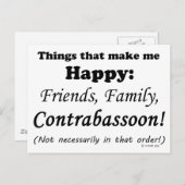 Contrabasson maakt me gelukkig briefkaart (Voorkant / Achterkant)