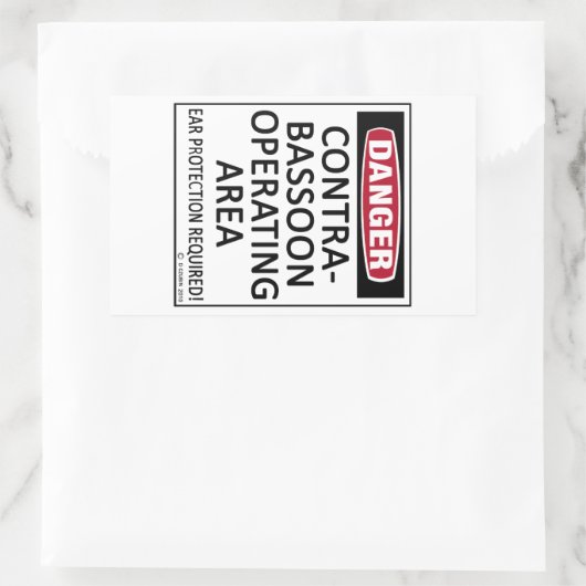 Contrabasson Rechthoekige Sticker (Tas)