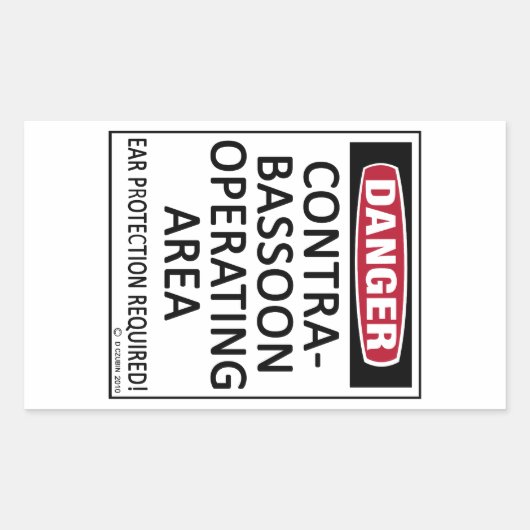 Contrabasson Rechthoekige Sticker (Voorkant)