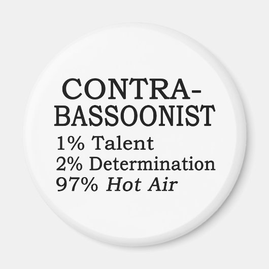 Contrabassonist Hot Air Magneet (Voorkant)