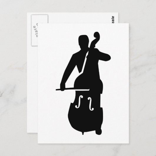 Contrabasspeler Briefkaart (Voorkant / Achterkant)