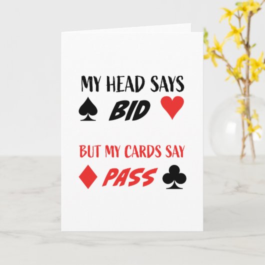 Contract Bridge Humor Kaart (Gele Bloem)