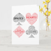 Contract Bridge Player Wordart Kaart (Gele Bloem)