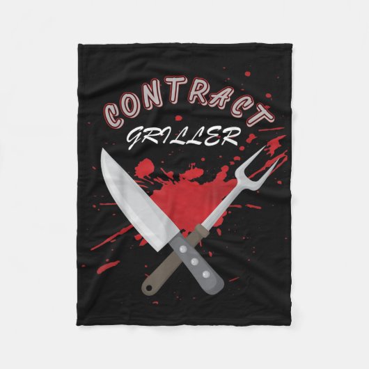 Contract Griller Funny Grill Barbecue BBQ Shirt PU Fleece Deken (Voorkant)