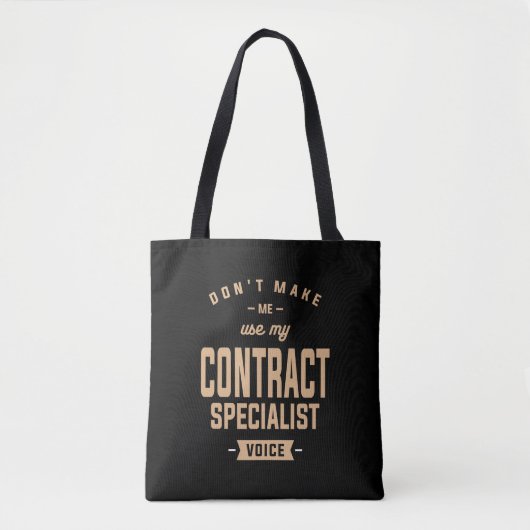 Contract Specialist Funny Job Occupation Tote Bag (Voorkant)