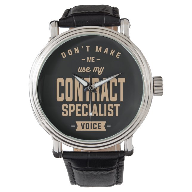 Contract Specialist Funny Job Occupation Watch Horloge (Voorkant)