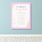 Contract voor tiener moeders canvas afdruk (Insitu (Houten vloer))