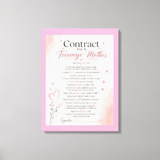 Contract voor tiener moeders canvas afdruk