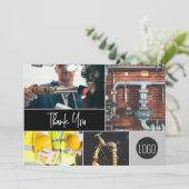 Contractant Business Custom Photo Collage logo Feestdagenkaart (Staand voorkant)