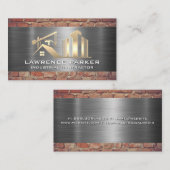 contractant | Stalen baksteen | Bouwterrein Visitekaartje (Voorkant / Achterkant)