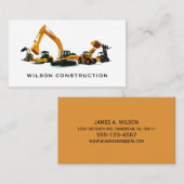 Contractant voor zware machines voor de bouw visitekaartje (Voorkant / Achterkant)