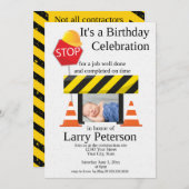 Contractanten voor de bouw Gebied Birthday Uitnodi (Voorkant / Achterkant)