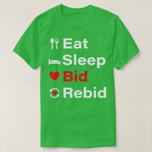 Contractbrug die dubbele kaartspel-speler biedt t-shirt (Design voorkant)