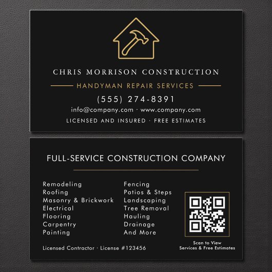 Contractor & Handyman QR Code Visitekaartje