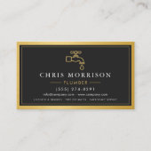 Contractor Plumbing Service Gold Black Visitekaartje (Voorkant)