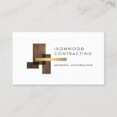 Contractor Wood Gold Logo Visitekaartje (Voorkant)