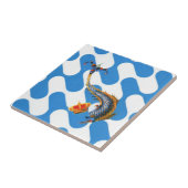 Contrada Capitana dell' Onda (Wave) Palio Tegeltje (Zijkant)