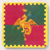 Contrada del Drago (Dragon) Palio di Siena Bier Onderzetter (Voorkant)